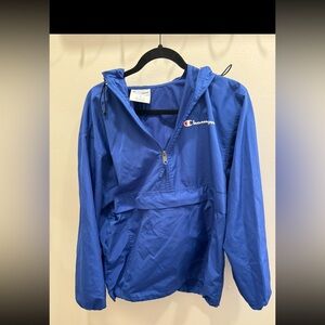 Blue champion pullover windbreaker